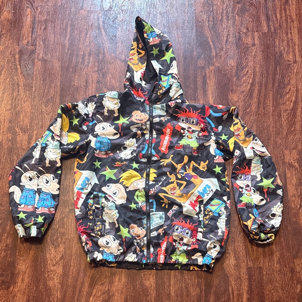 Members Only x Nickelodeon Multicolor Cartoon Print Windbreaker